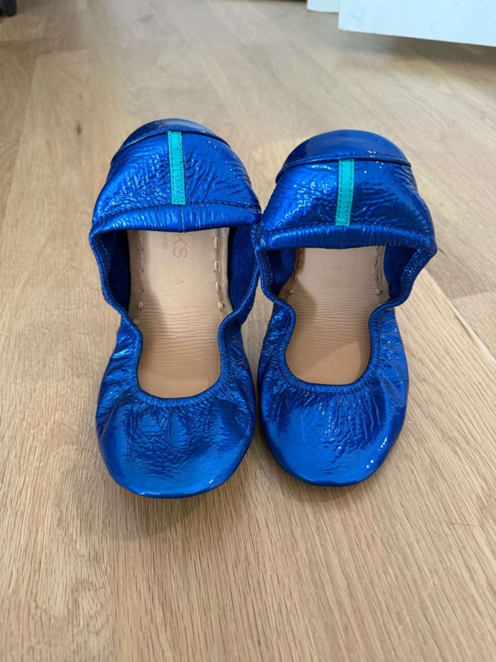 Tieks Sapphire Blue Patent Leather Ballet Flats - Picture 1 of 5
